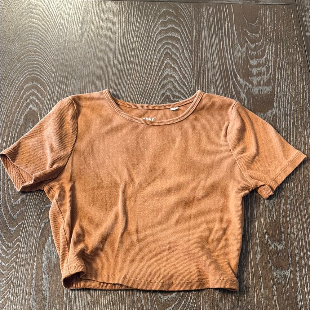 PacSun Brown Fitted Crop T-Shirt